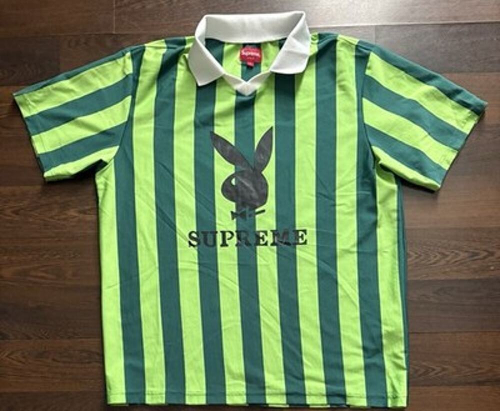 Supreme x Playboy Soccer Jersey Green SS18 Flawless Shape L